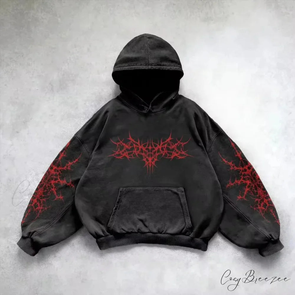 Joker Goth Print Fleece Zipper Hoodie black 1 / M hoodies-241228