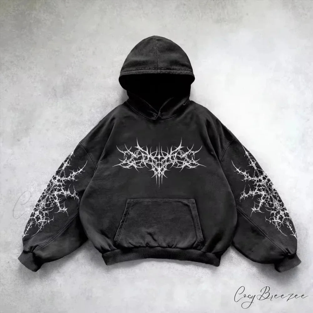 Joker Goth Print Fleece Zipper Hoodie black 4 / M hoodies-241228