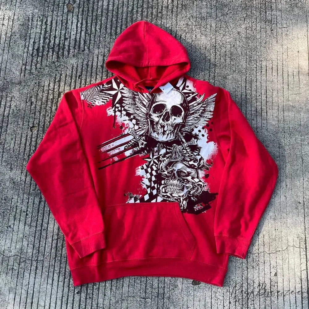 Joker Graphic Relaxed Hoodie red / M hoodies-241228