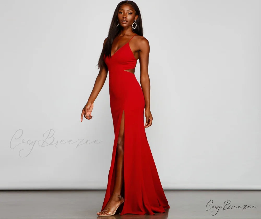 Jolie Formal High Charming Slit A-Line Dress