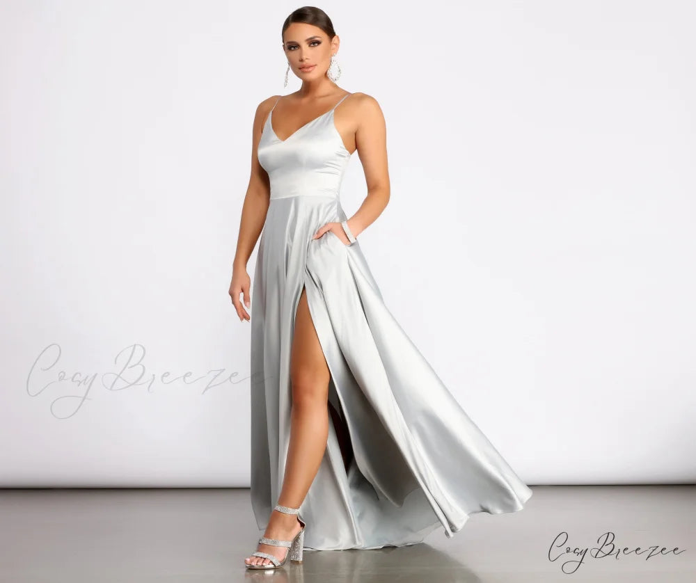 Juliet Formal Stylish High Slit Dress