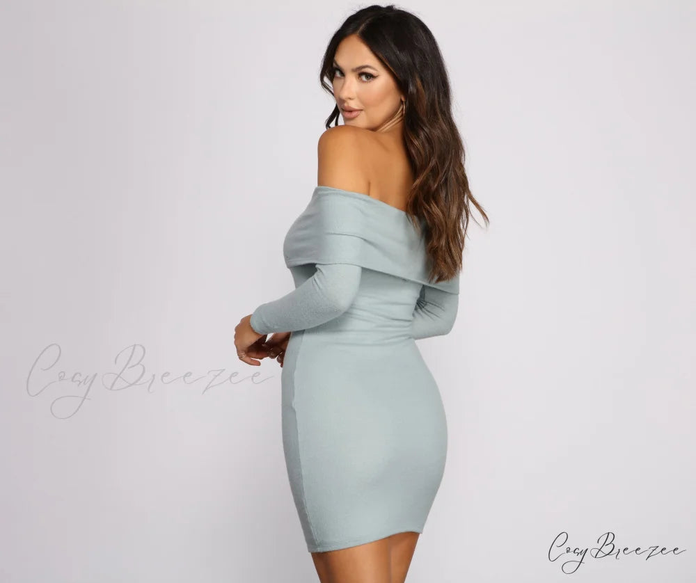 Keep It Chill Off Graceful The Shoulder Mini Dress