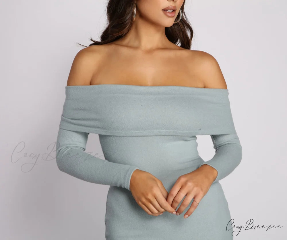 Keep It Chill Off Graceful The Shoulder Mini Dress