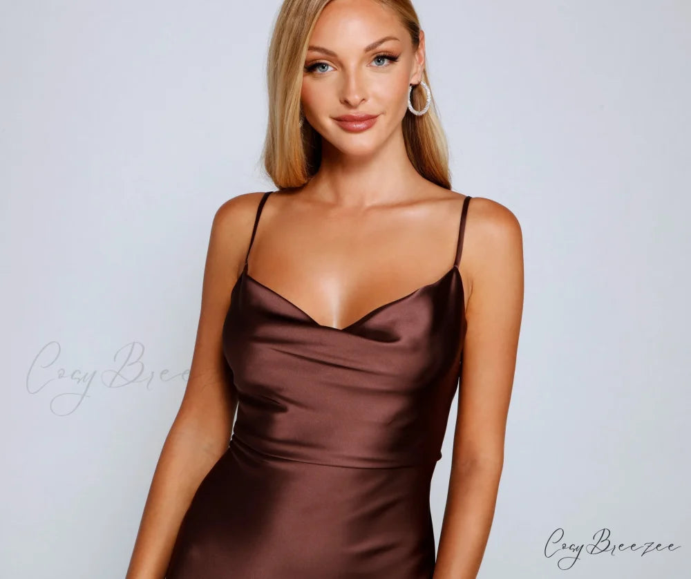 Keep It Sleek Charming Satin Mini Dress