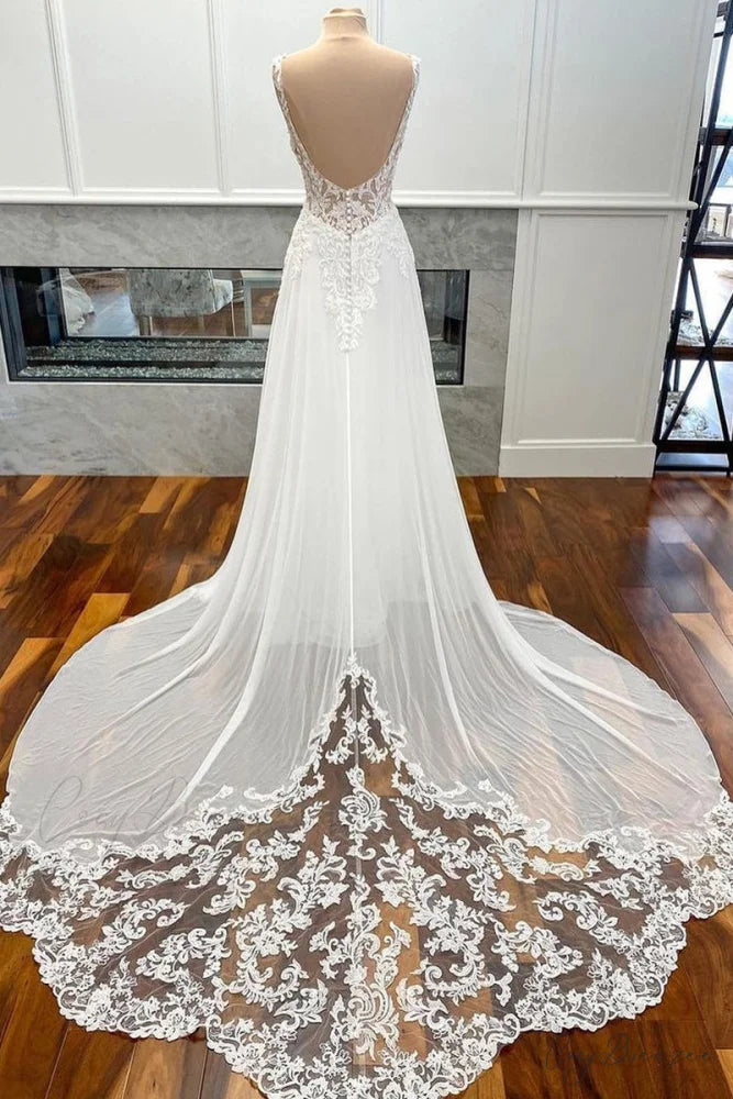 Kelsey Chiffon & Trendy Lace Wedding Dress