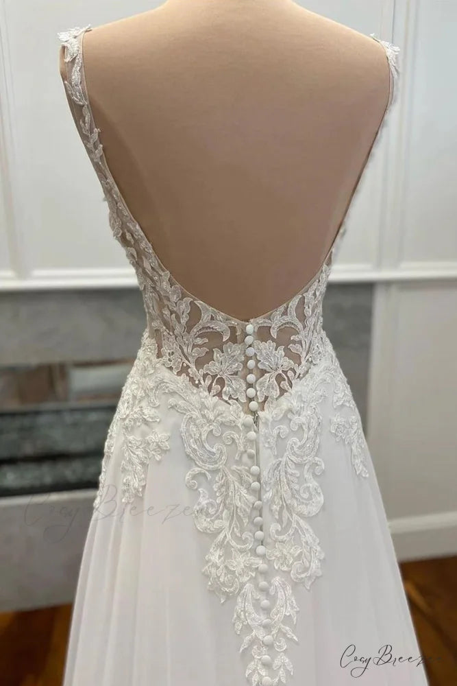 Kelsey Chiffon & Trendy Lace Wedding Dress