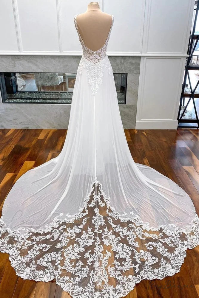 Kelsey Chiffon & Trendy Lace Wedding Dress