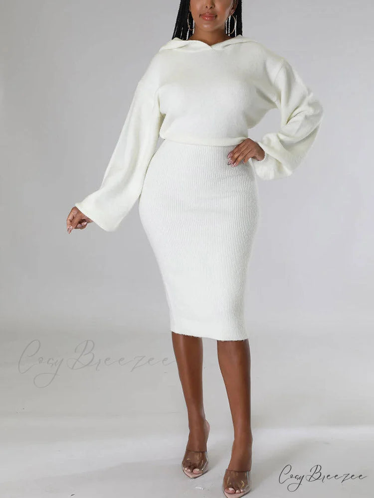 Knit Charming Mini Dress White / L