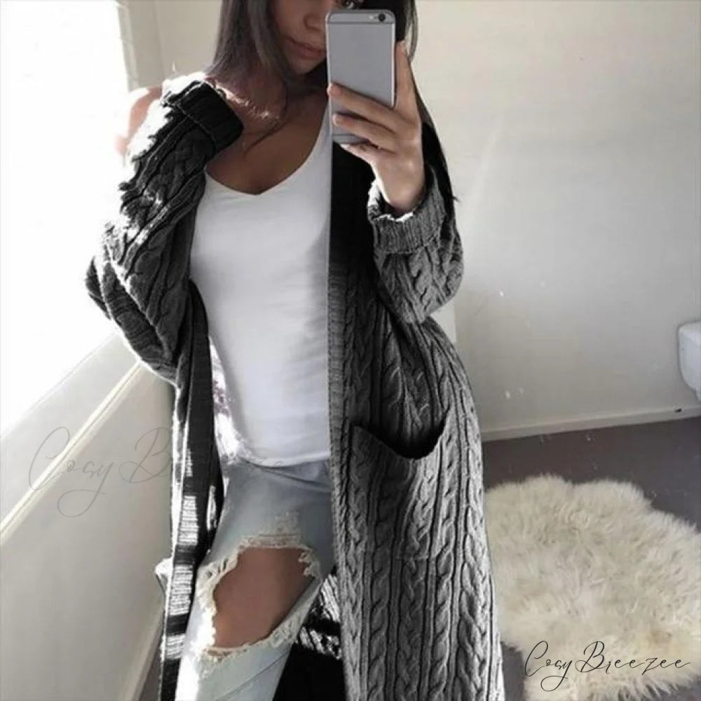 Knit Cozy Cardigan Dark Grey / S