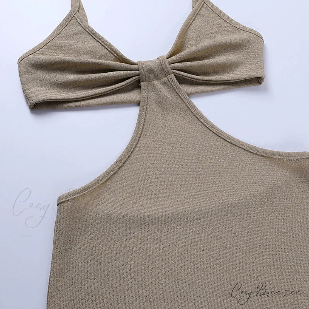 Knit Cut Out Charming Bralette Maxi Dress