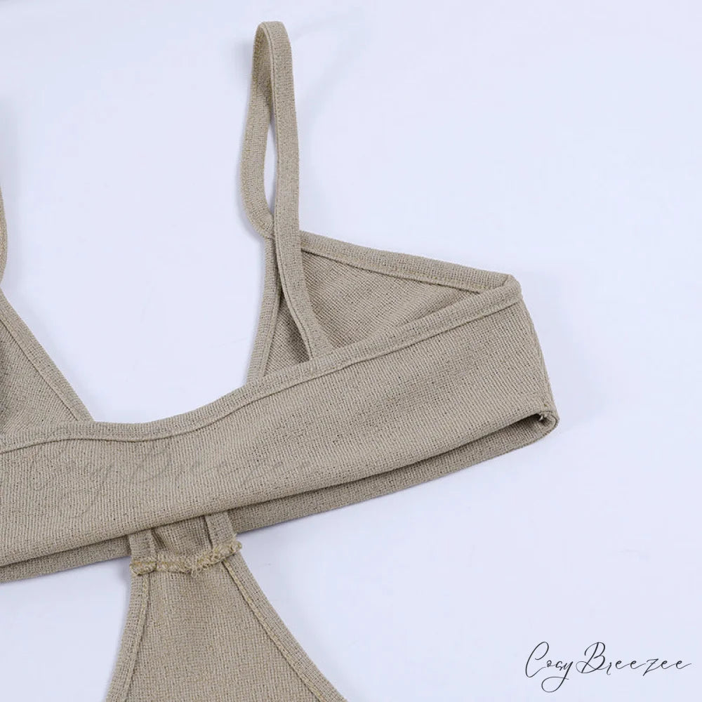 Knit Cut Out Charming Bralette Maxi Dress