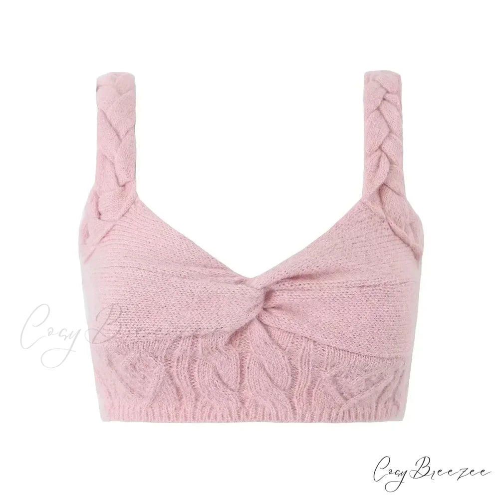 Knit Diamond Pink Cardigan pink3 / S