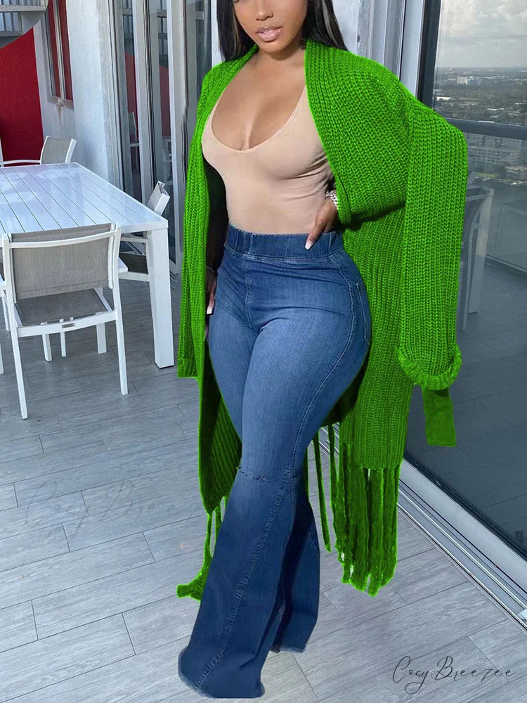 Knit Slit Graceful Turtleneck Sweaters