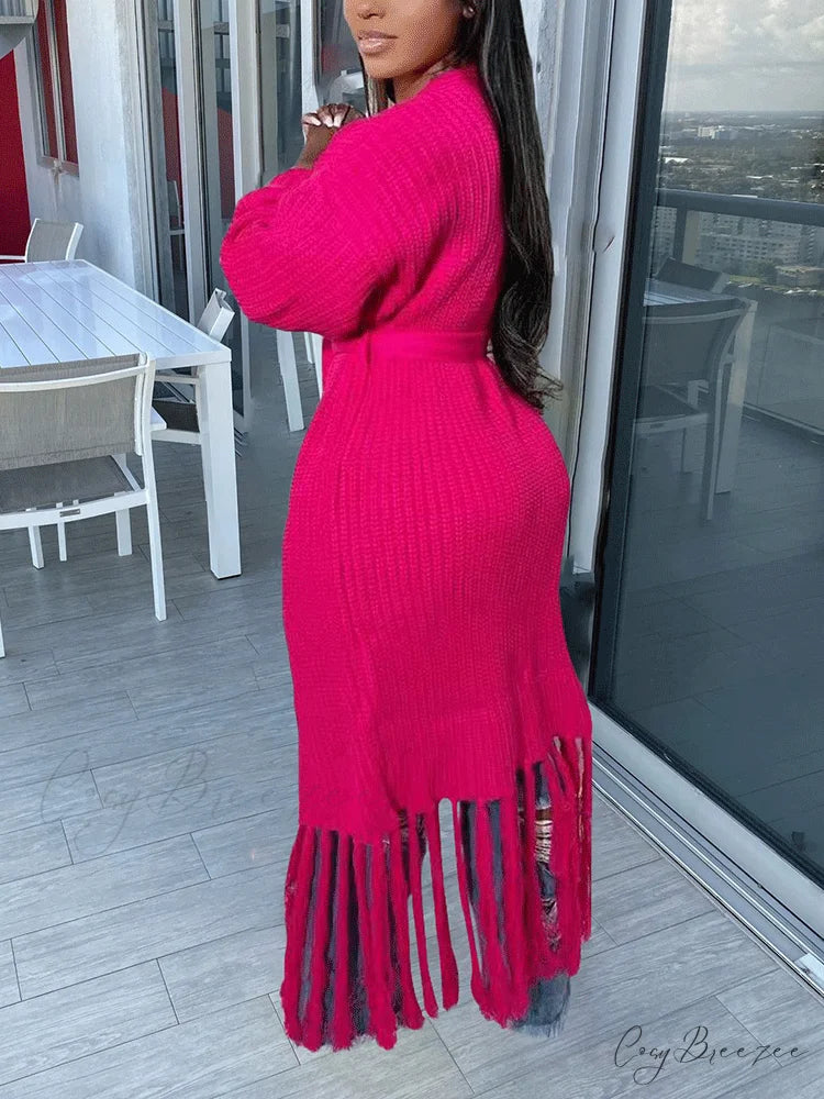 Knit Slit Graceful Turtleneck Sweaters