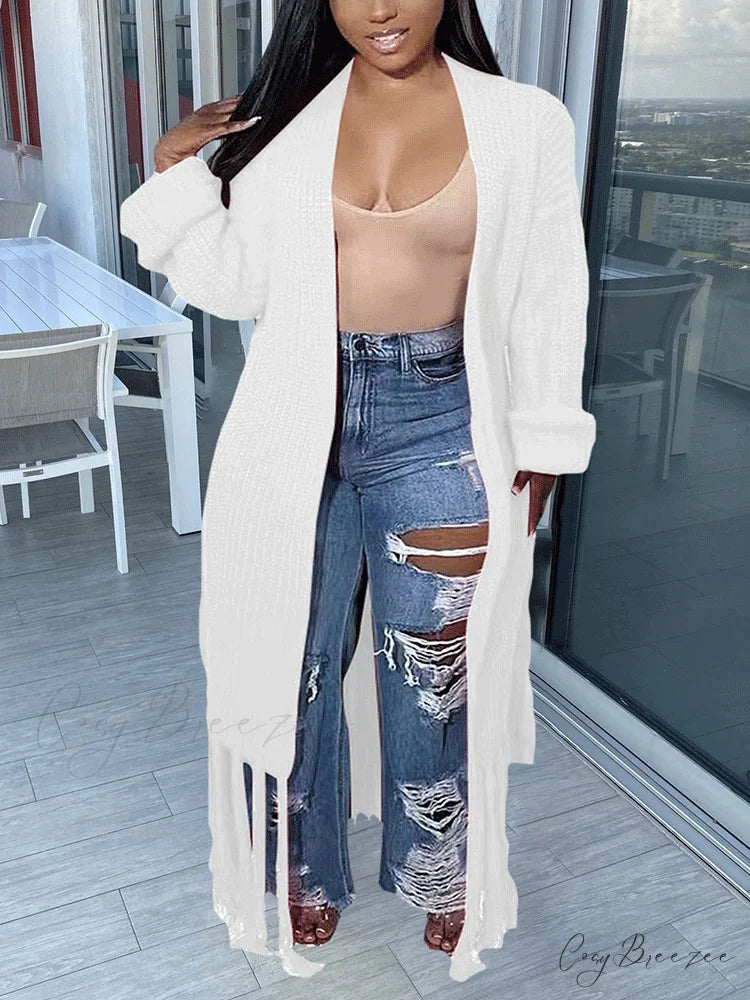 Knit Slit Graceful Turtleneck Sweaters