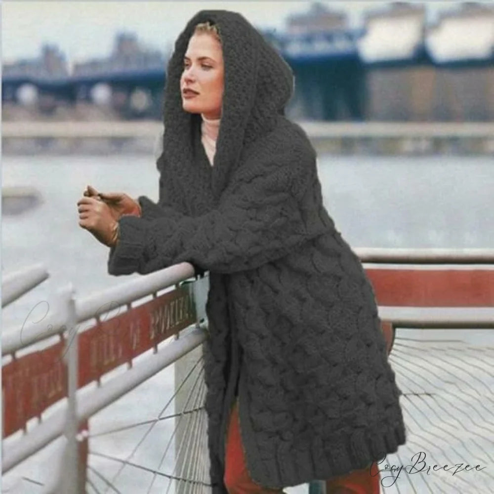 Knitted Elegant Cardigan Dark Gray / S