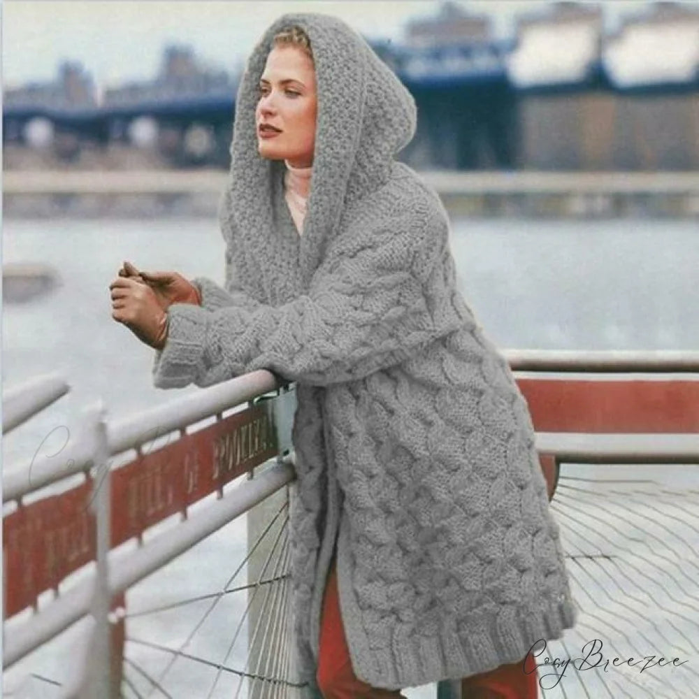 Knitted Elegant Cardigan Light Gray / S
