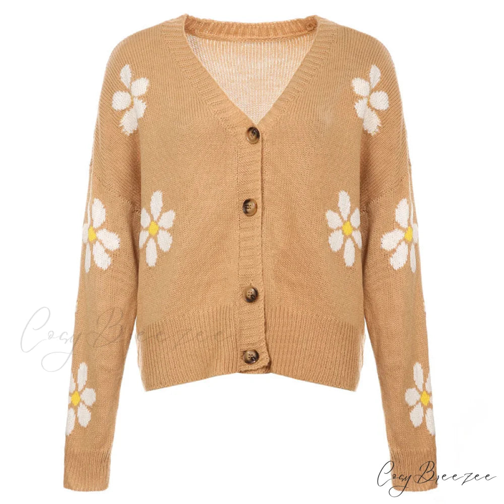 Knitted Flowered Cardigan