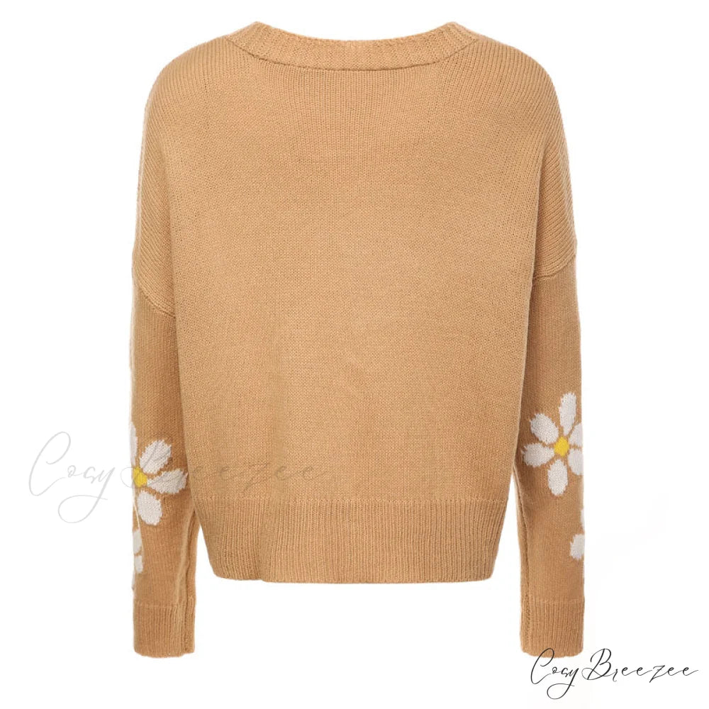 Knitted Flowered Cardigan