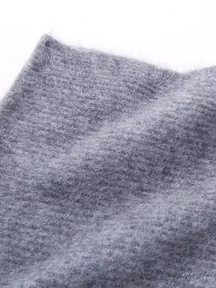 Knitted for Sweater Asymmetrical Arm Long Top Women