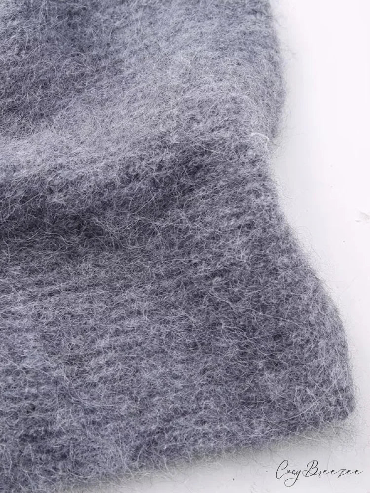 Knitted for Sweater Asymmetrical Arm Long Top Women