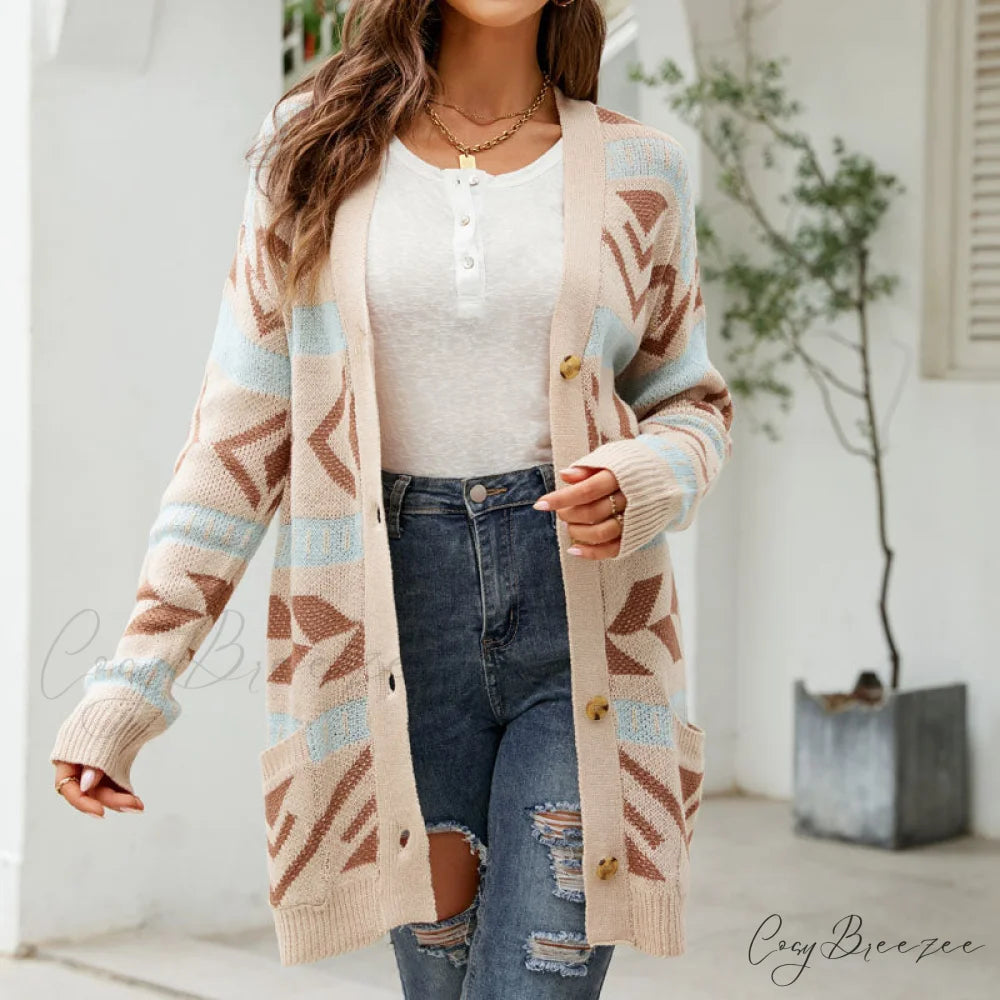 Knitted Vintage Cardigan Beige / S