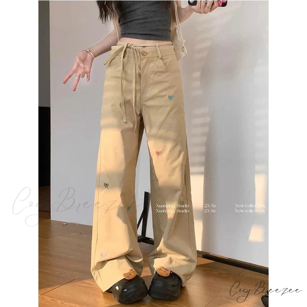 Korean Butterfly Embroidered Pants pants-241228