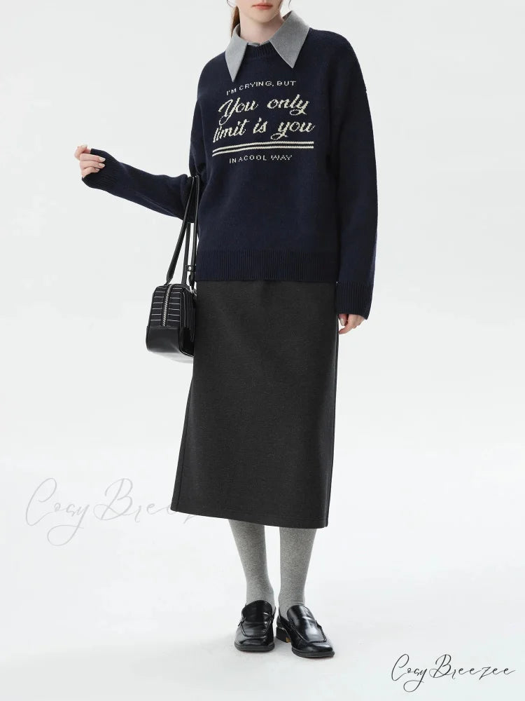 Korean Style Pullover Knitted Sweater swraters-241228