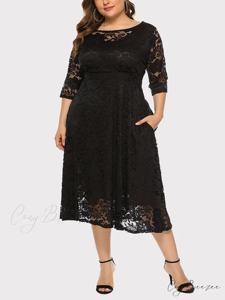 Lace Detail Graceful Bandeau Top Black / XL