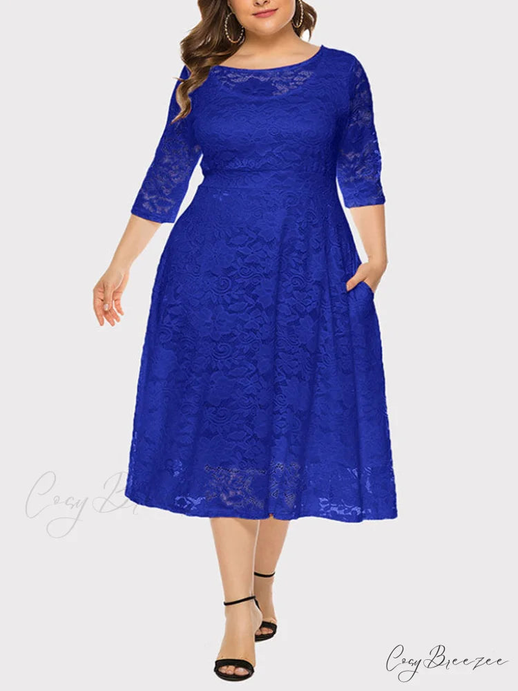 Lace Detail Graceful Bandeau Top Blue / XL