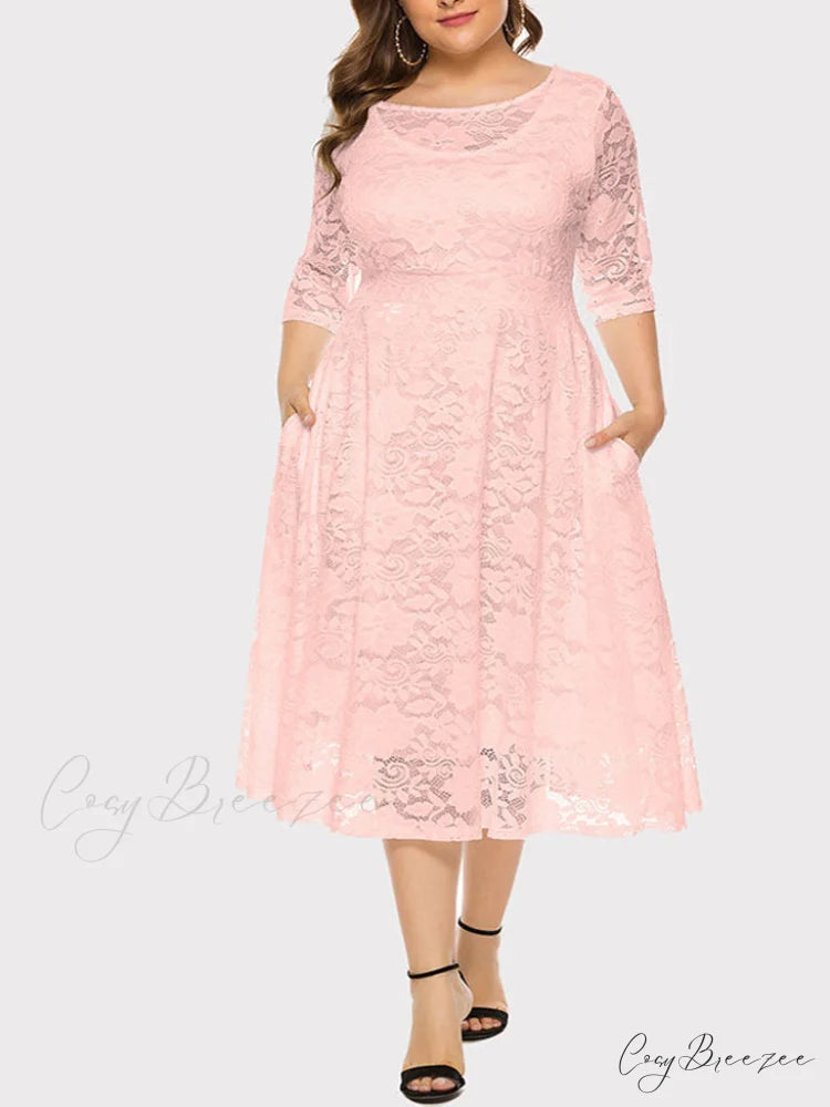 Lace Detail Graceful Bandeau Top Pink / XL