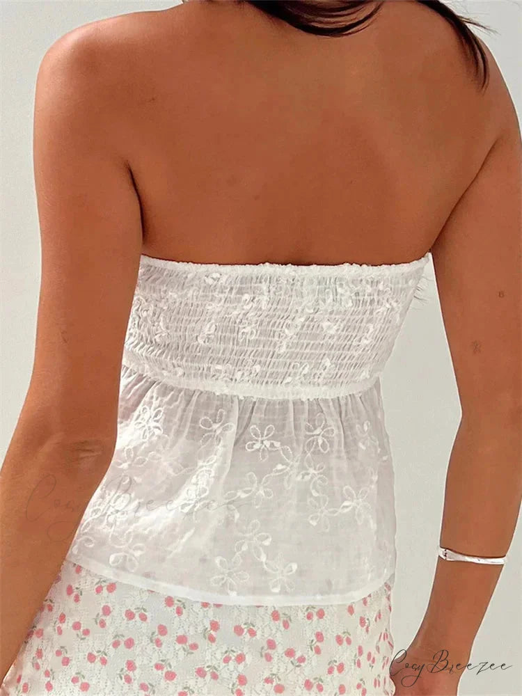 Lace Flower Patchwork Enchanting Aesthetic Crop Top croptop-250126