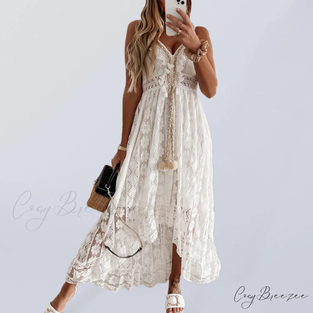 Lace Gown Slip for Elegant Women Cream / S
