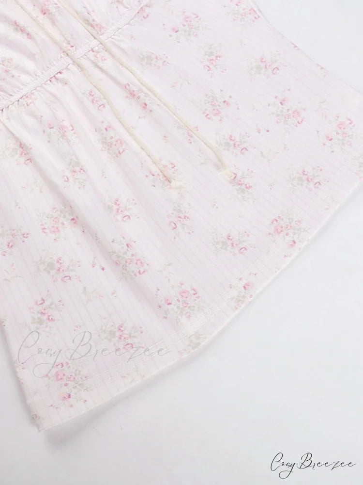Lace Paneled Graceful Denim Corset Top