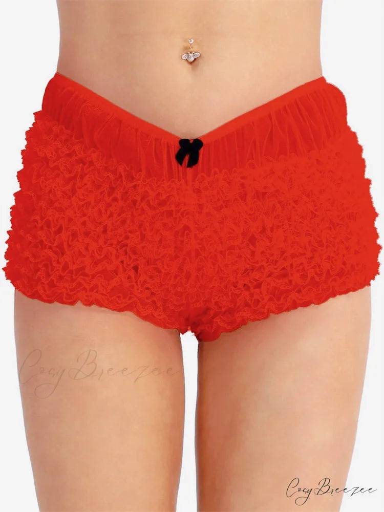 Lace Ruched Bodycon Shorts short-250223