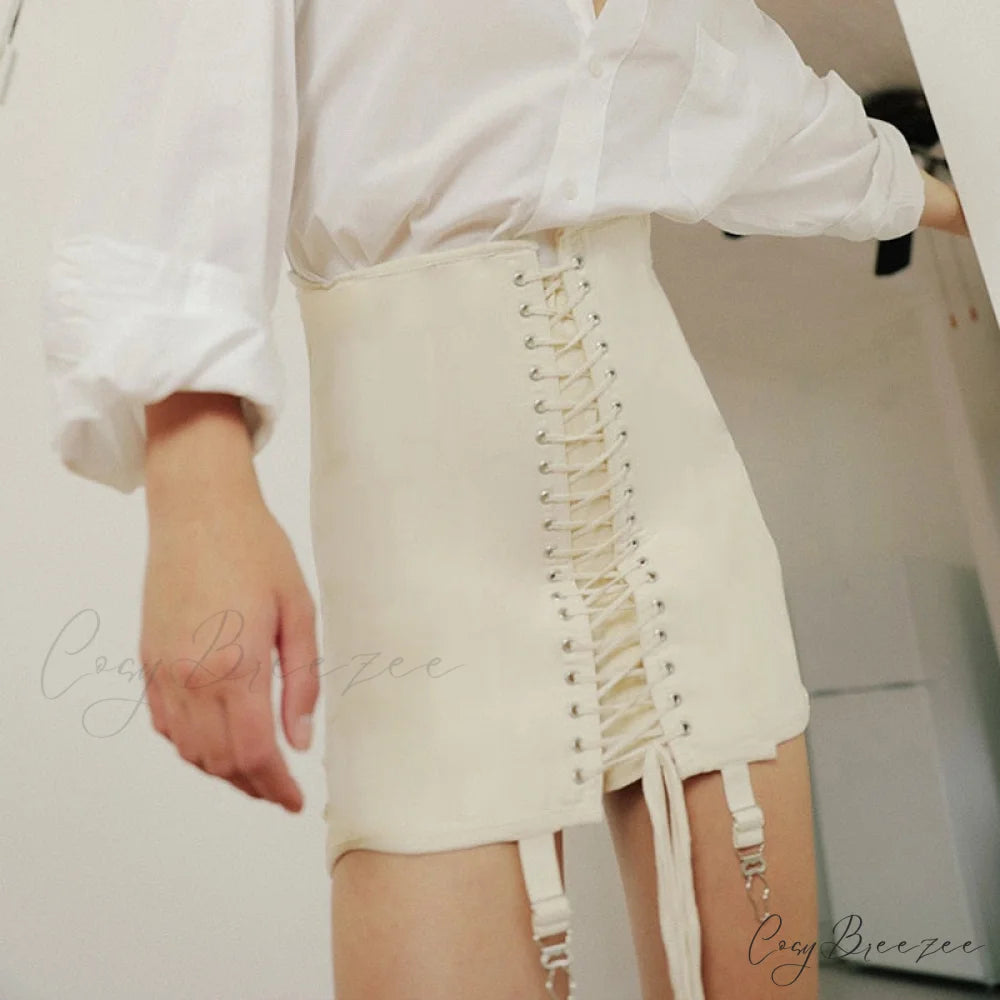 Lace Tie Stylish Up Bodycon Skirt