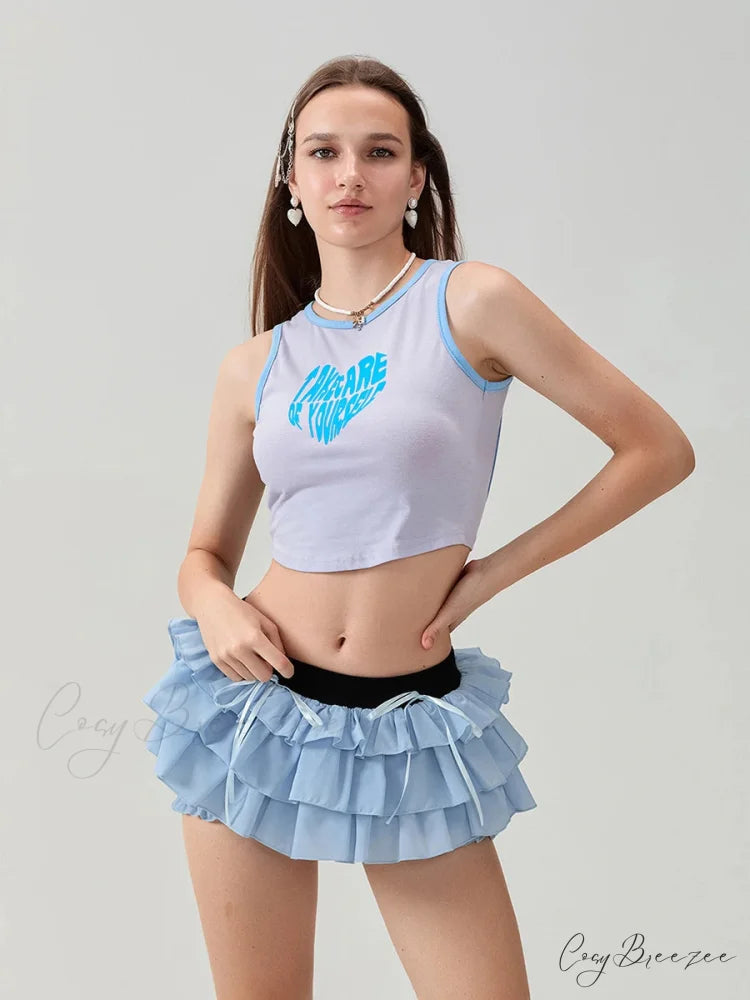 Lace Tiered Bow Skort Shorts short-250223