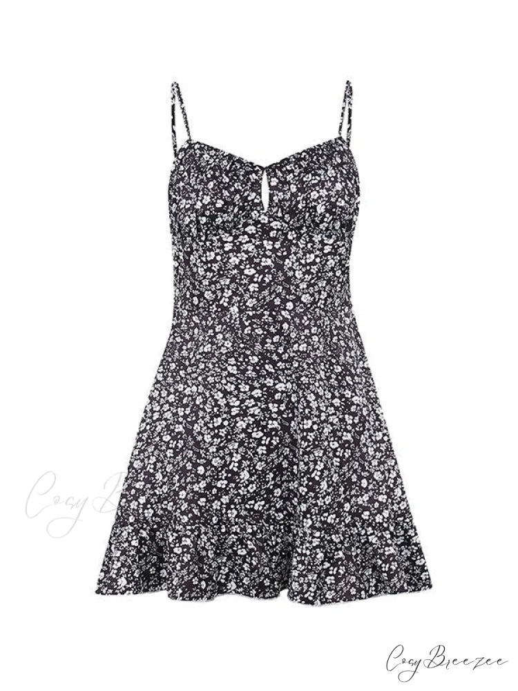Lace Up Ruffle Trendy Corset Mini Dress
