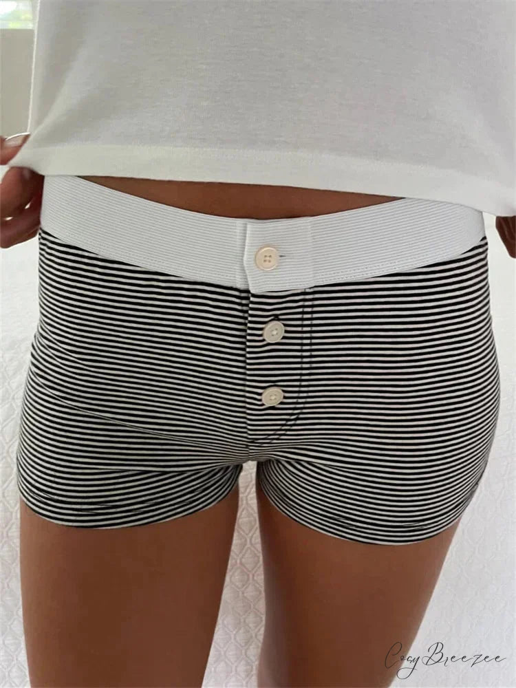Lacy Bow Spliced Bloomers Short grey1 / S short-250223