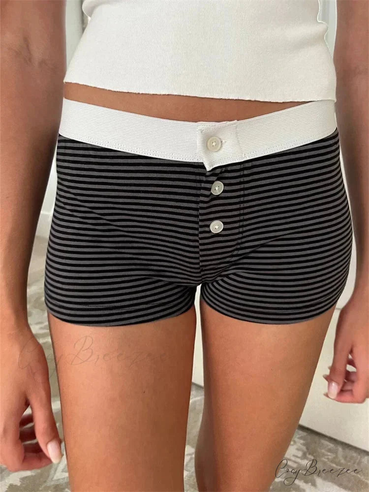 Lacy Bow Spliced Bloomers Short navy / S short-250223