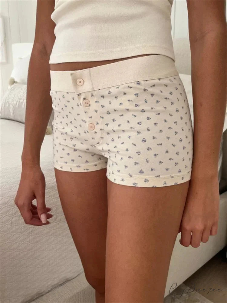Lacy Bow Spliced Bloomers Short white1 / S short-250223