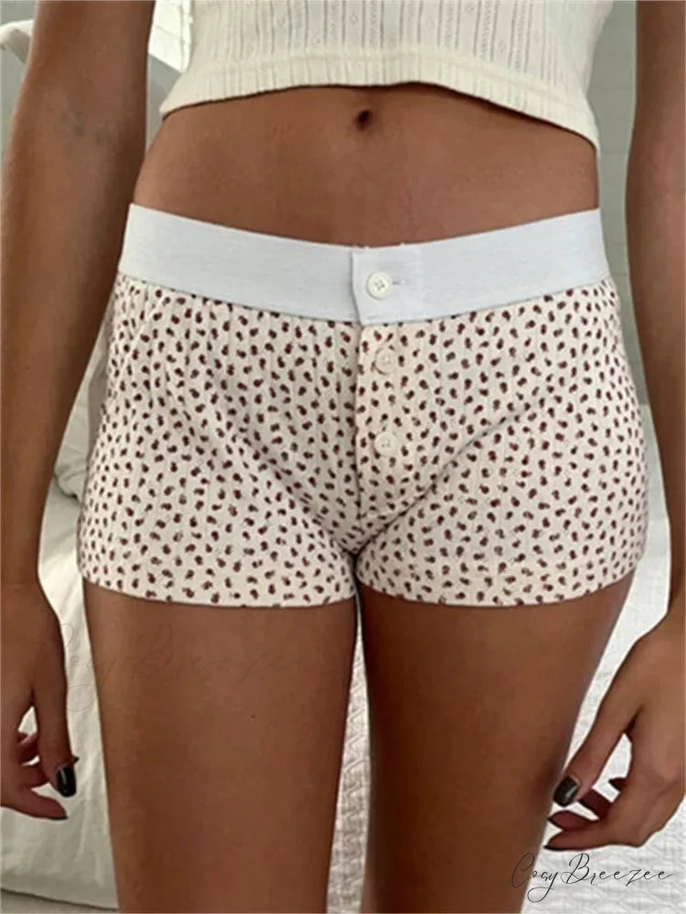 Lacy Bow Spliced Bloomers Short white5 / S short-250223