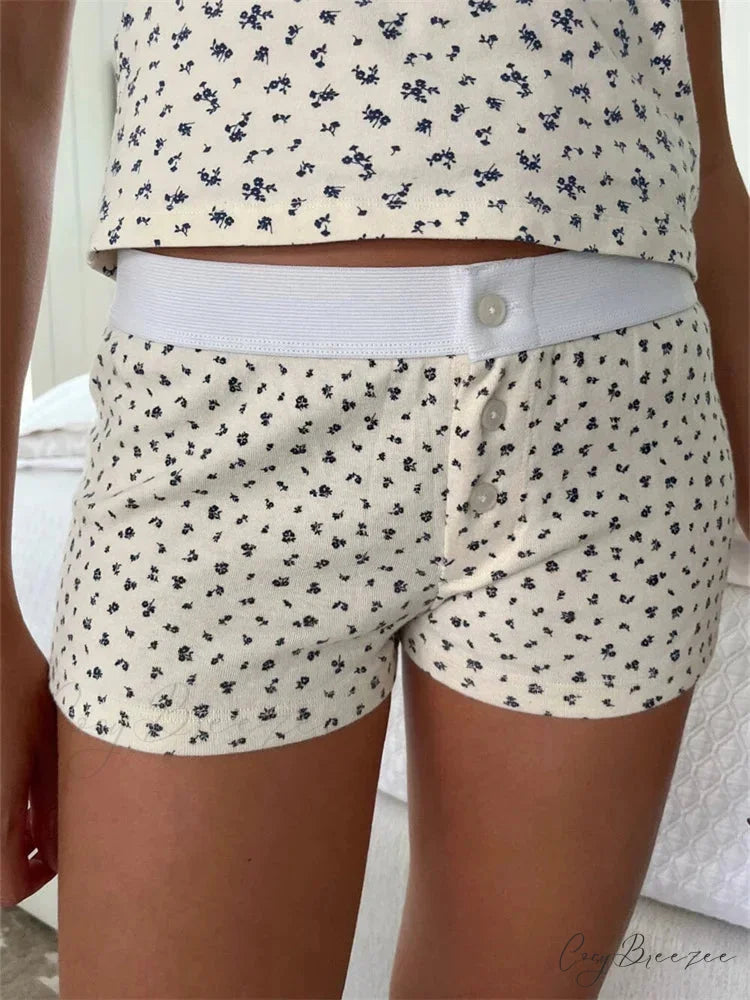 Lacy Bow Spliced Bloomers Short white7 / S short-250223