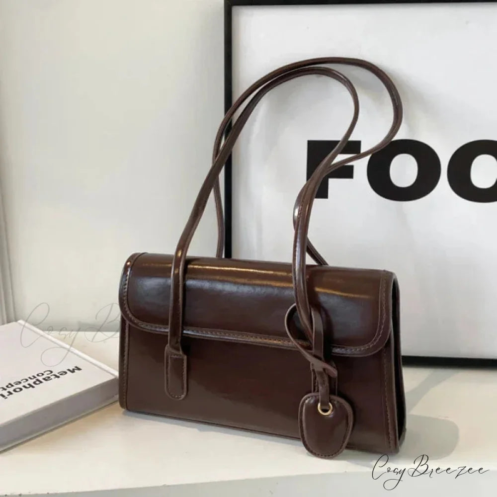 Large Capacity Winter Underarm Bag Dark-Brown shoulder-250126