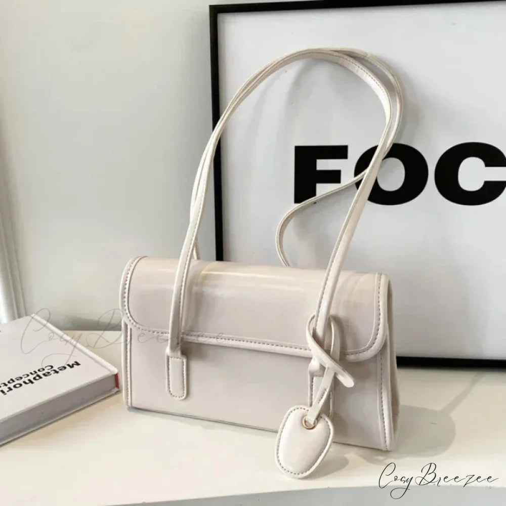 Large Capacity Winter Underarm Bag White shoulder-250126