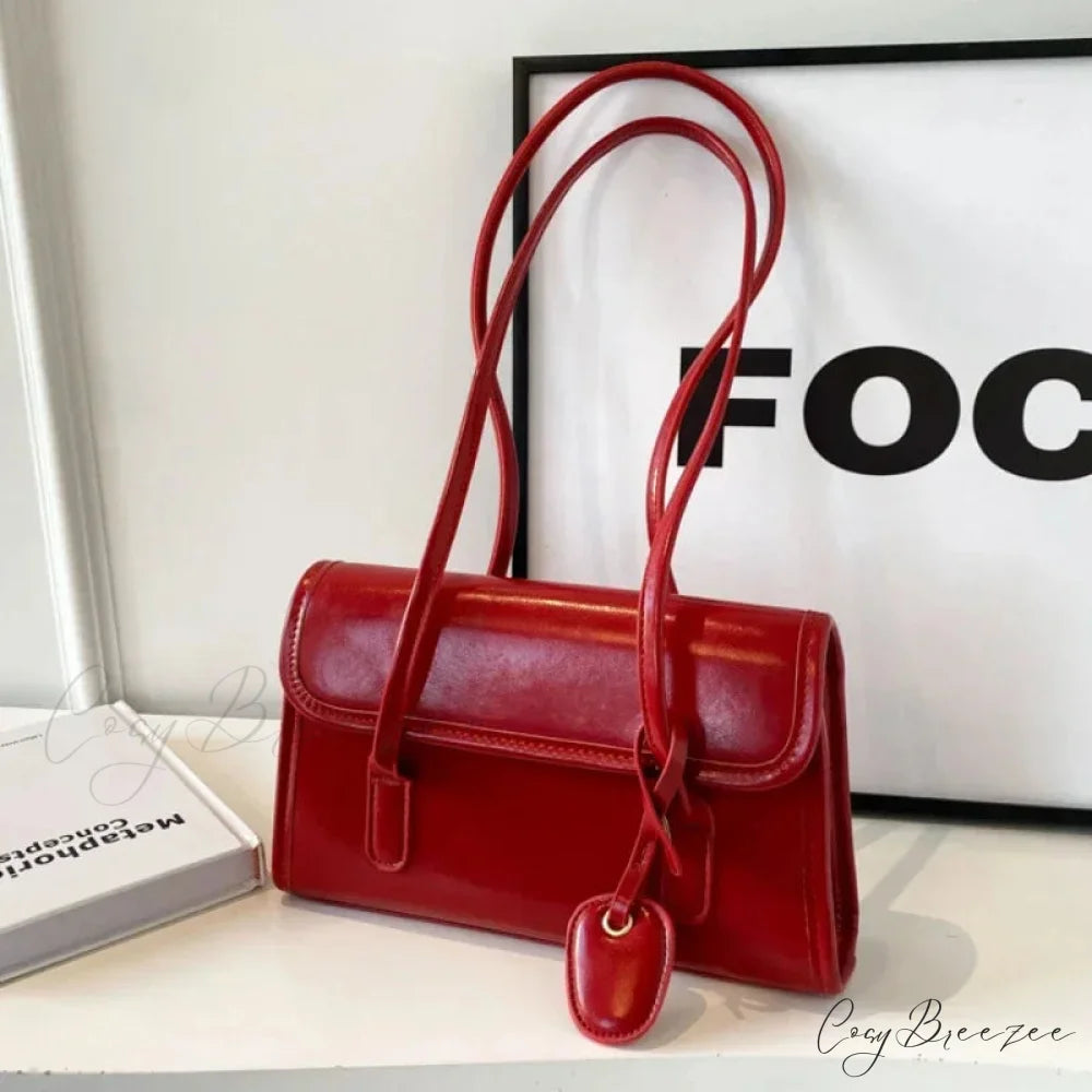 Large Capacity Winter Underarm Bag Wine-Red shoulder-250126