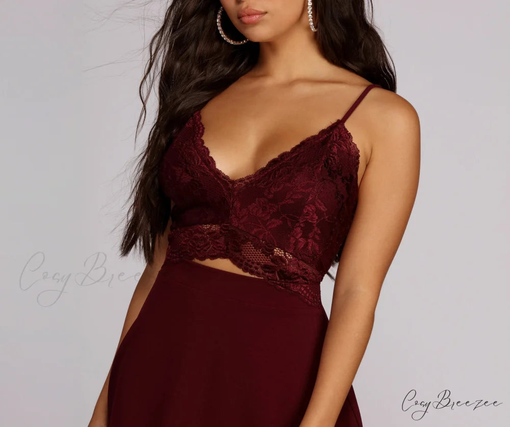 Lavish In Stylish Lace Skater Dress