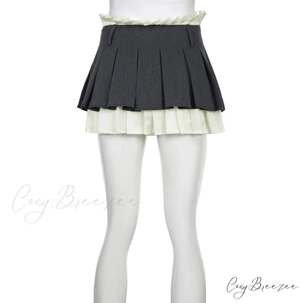 Layered High-Waisted Stylish Mini Skirt