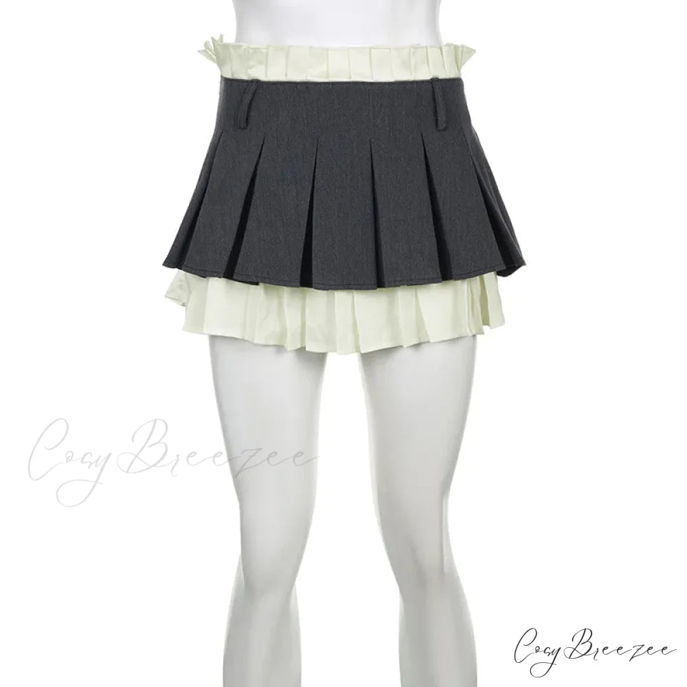 Layered High-Waisted Stylish Mini Skirt