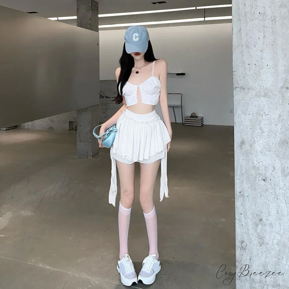 Layered Mesh Stylish Ruffle Mini Skirt
